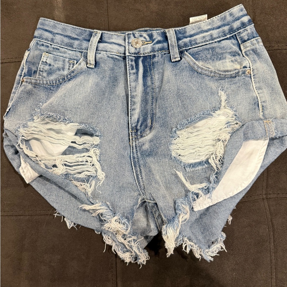 Distressed Denim Shorts